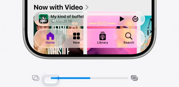 iOS 27, control deslizable Liquid Glass
