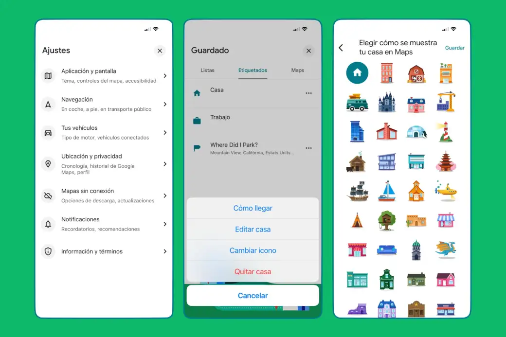 Cambiar el icono de Google Maps de tu casa y de tu trabajo para decorarlo como tú quieras
