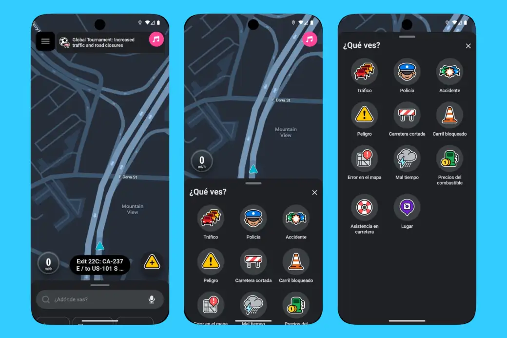 Hablar con Waze para informar de algo
